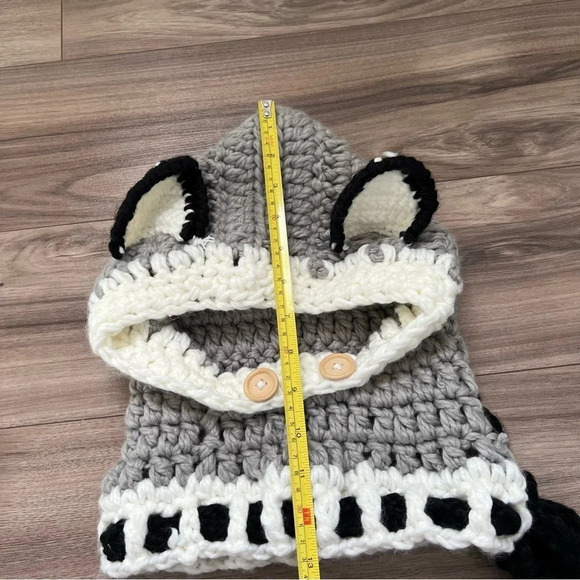 Chunky Knit Hats Fox Design Shawl Hooded Cowl Beanie Neck Wrap & Scarf Hat Cap - Picture 5 of 7